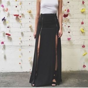 Stone Cold Fox Two Slit Alejandro Maxi Skirt, Sz 2